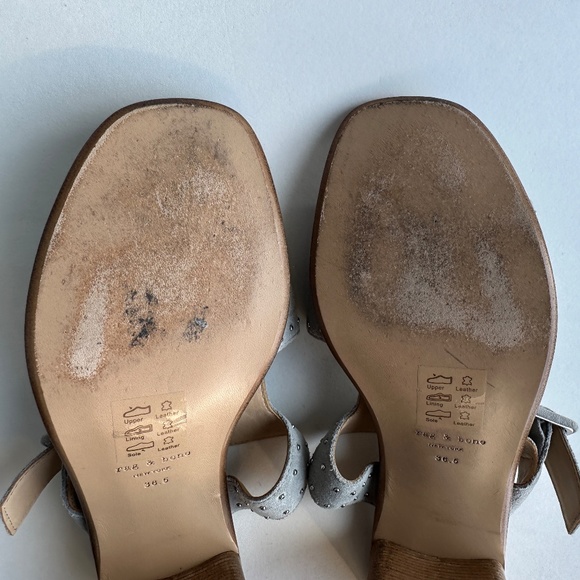 Rag & Bone Gray Matteo Suede Mules Open Toe Sandals - Size 36.5 - Picture 13 of 16